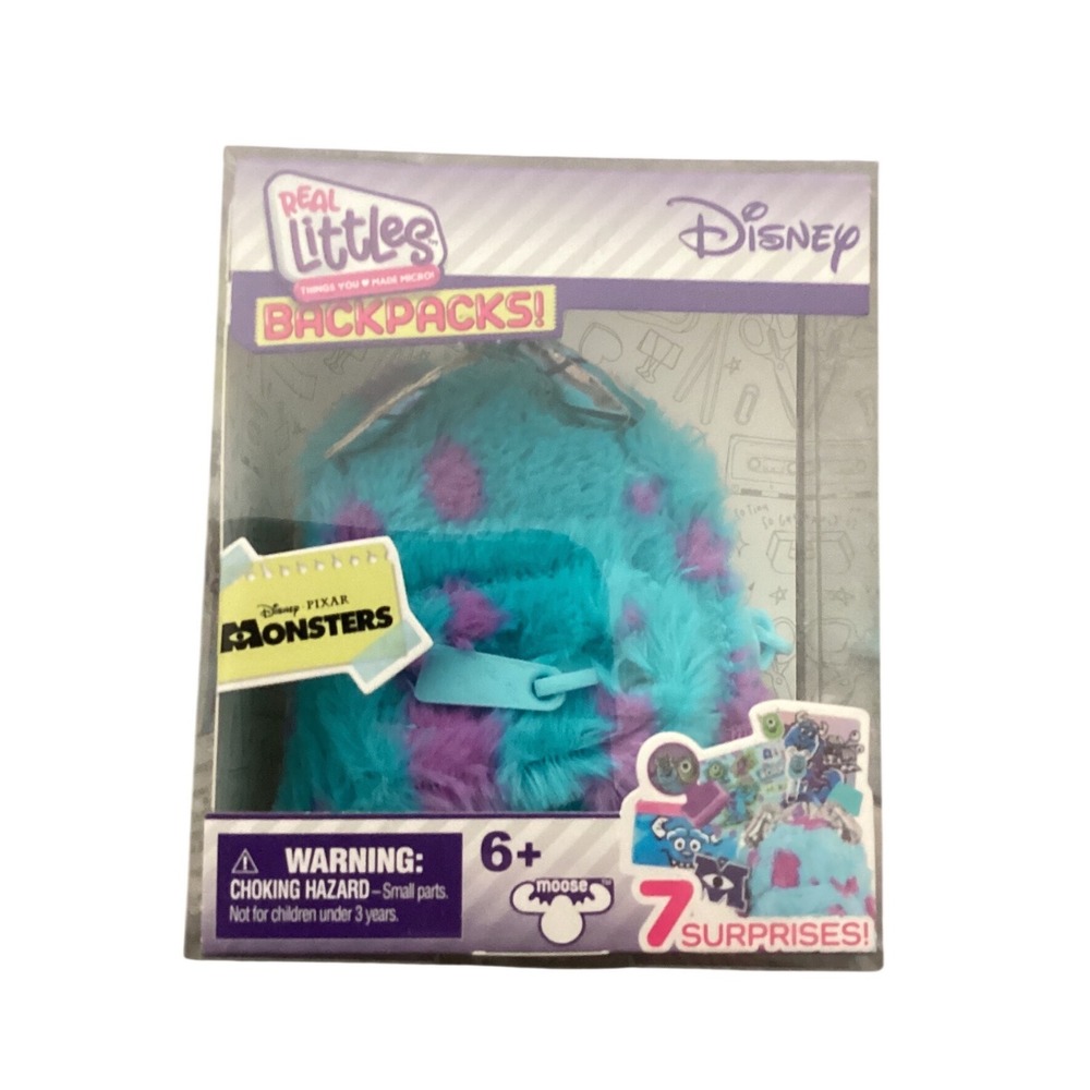 Disney Pixar Monsters Inc Sulley Real Littles Backpack Micro Plush Moose Toys
